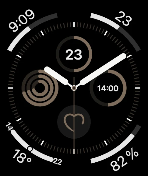 Infograph watch face in clay